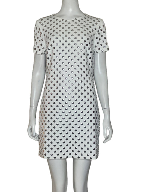 Vestido Michael Kors Polka Dots Scuba Blanco-Talla S