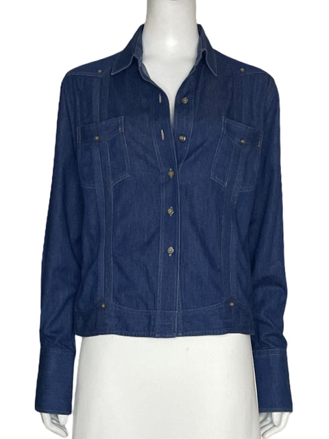 Camisa Panabrisa Clasica Denim Azul-Talla XS