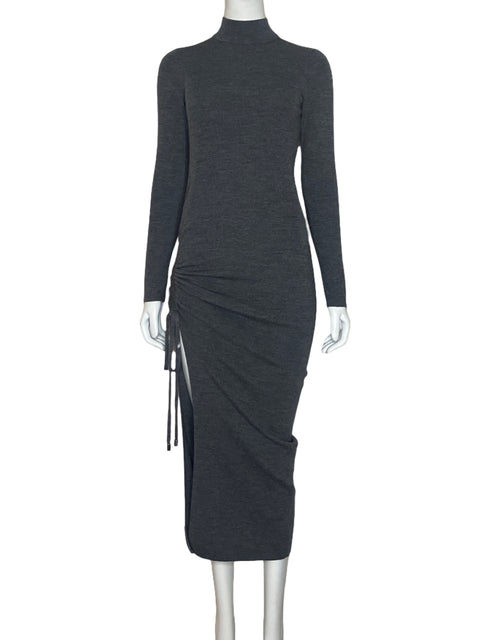 Vestido Michael Kors Canale Manga Larga Gris-Talla XS