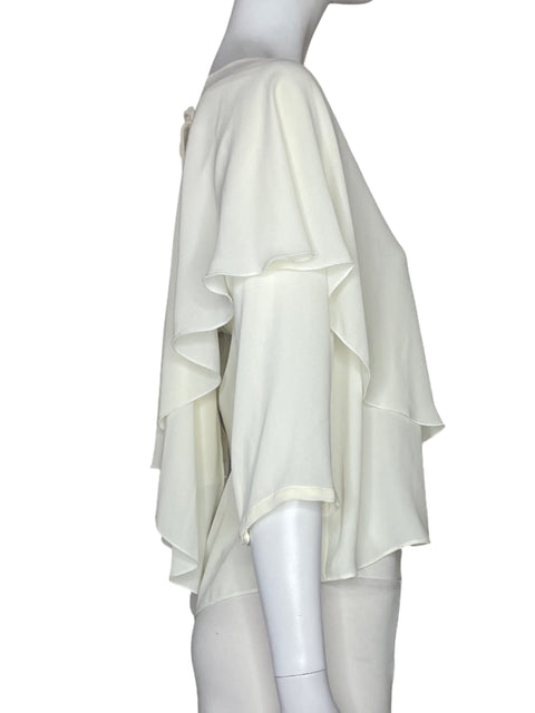 Blusa Zara Vuelo Mangas 3/4 Blanco-Talla S