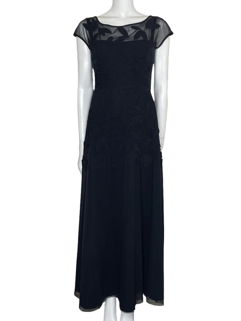 Vestido Chiara Boni Maxi Hojas Negro-Talla U