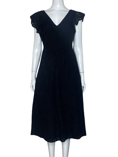 Vestido Emily Daniels Eyelet Vuelos Negro-Talla XS