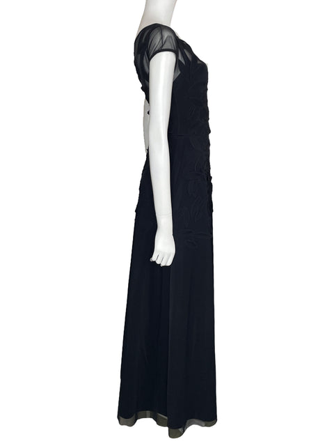 Vestido Chiara Boni Maxi Hojas Negro-Talla U