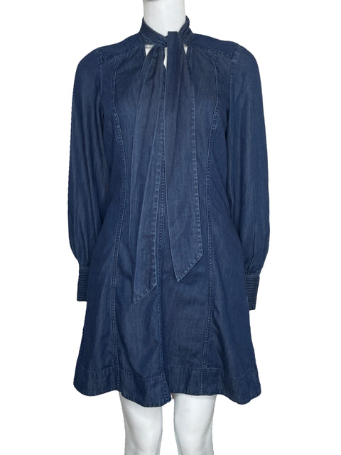 Vestido Kate Spade Denim Manga Larga Azul-Talla 6