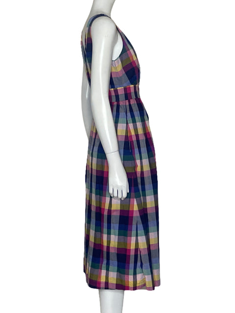 Vestido J.crew Cuadros Azul-Talla 00