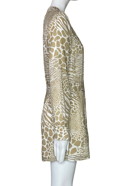 Romper Michael Kors Animal Print Beige-Talla 4