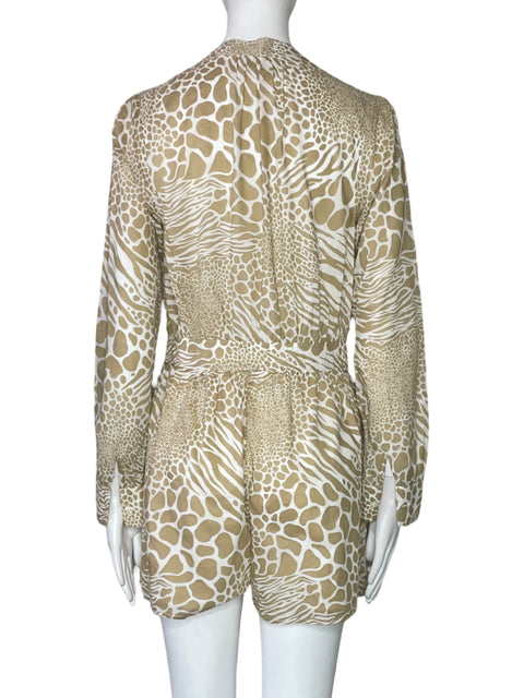 Romper Michael Kors Animal Print Beige-Talla 4