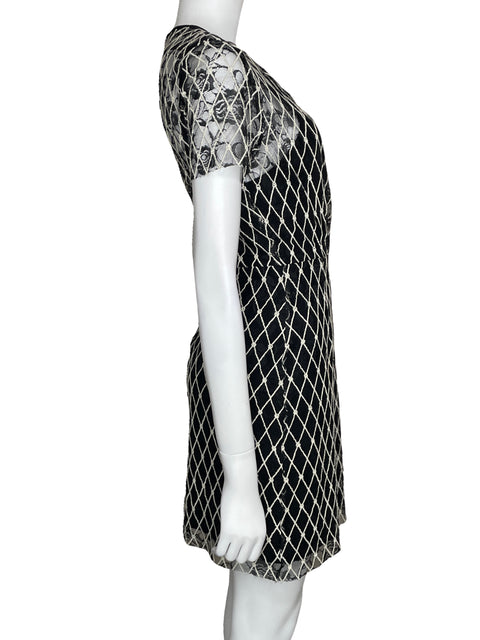 Vestido Sandro Patrón De Rombos Negro-Talla 1