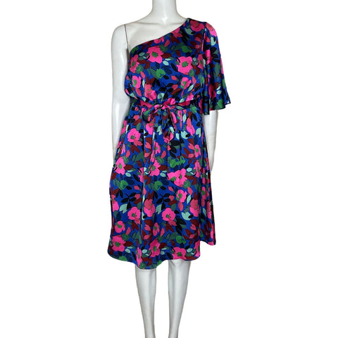 Vestido Sugarlips Floral One Shoulder Azul-Talla S