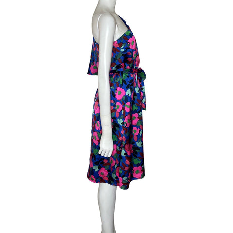 Vestido Sugarlips Floral One Shoulder Azul-Talla S