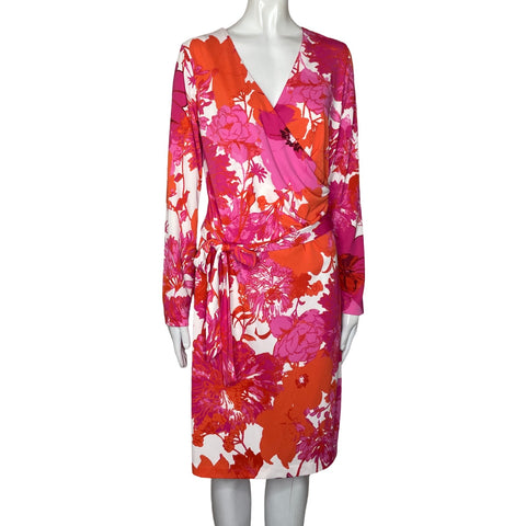 Vestido Jones New York Cuello Cruzado 
Rosado-Talla S