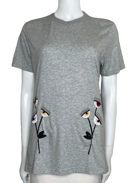 Sueter Chiara Ferragni Casual Ojos Gris-Talla S