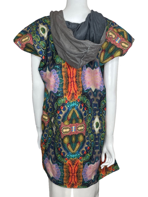 Poncho Attielier Capucha Azul-Talla U