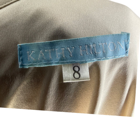 Vestido Kathy Hilton One Shoulder Lentejuela 
Beige-Talla 8
