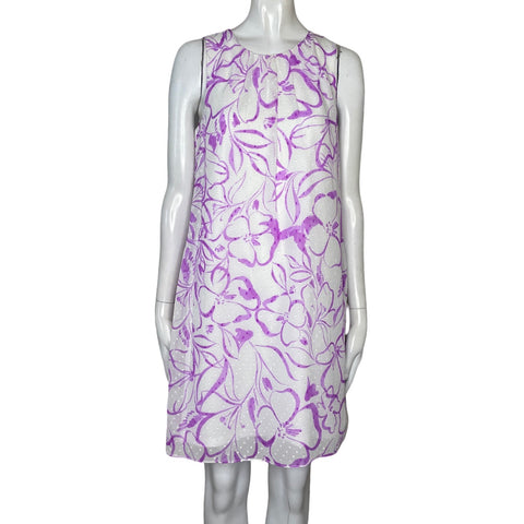 Vestido DKNY Sin Manga Flores Morado-Talla 4