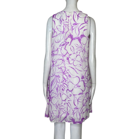 Vestido DKNY Sin Manga Flores Morado-Talla 4