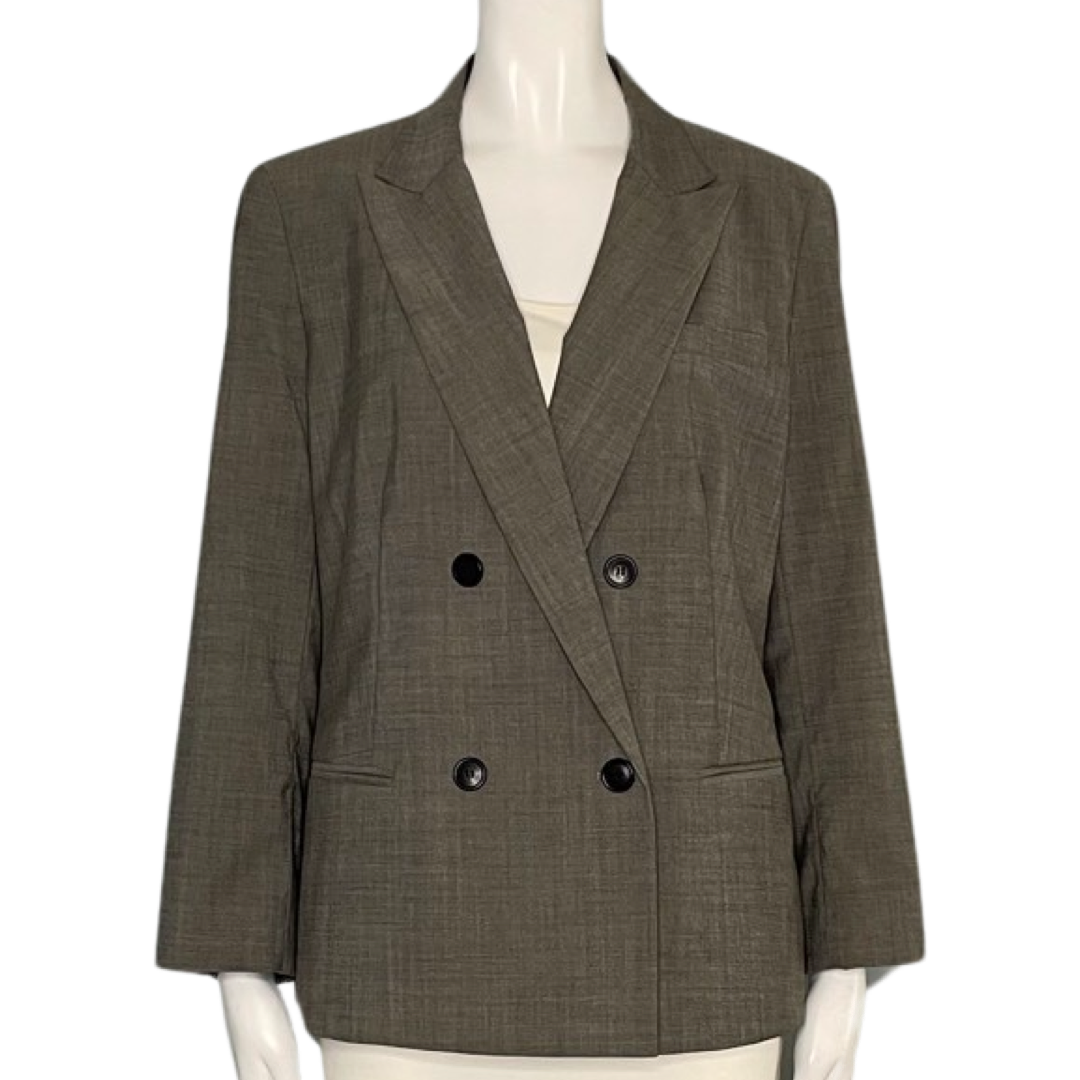 Blazer DKNY Cuzado 4 Botones Gris-Talla 14