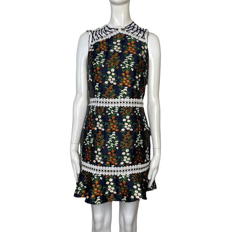 Vestido Keepsake Cuello Hilos Cruzados Azul-Talla L