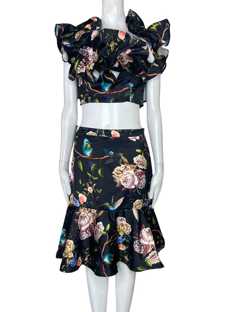 Set Glow Rosas Vuelo Negro-Talla L