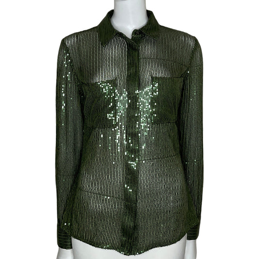 Camisa Guess Lentejuelas Verde-Talla S