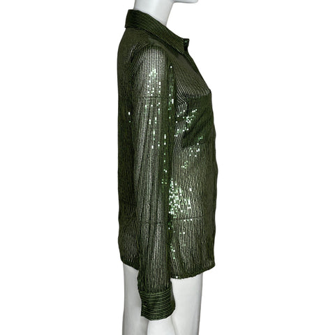Camisa Guess Lentejuelas Verde-Talla S