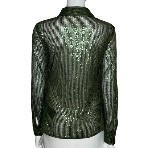 Camisa Guess Lentejuelas Verde-Talla S