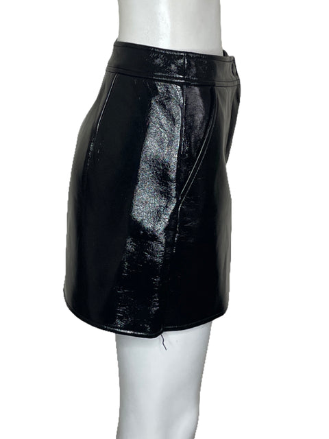 Falda Michael Kors Charol Sintetico Arrugado Negro-Talla 0