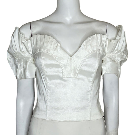 Blusa Milk + Honey Plisada Blanco-Talla M