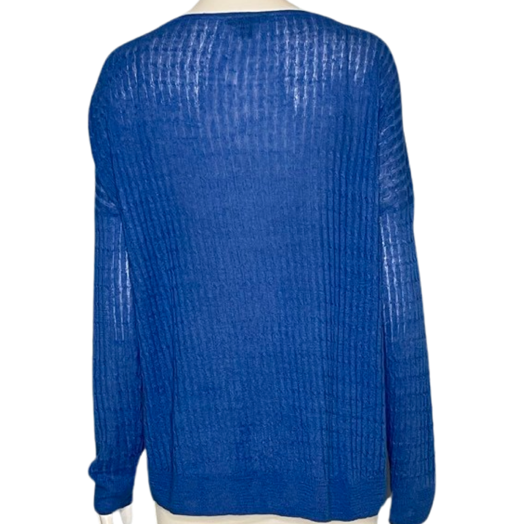 Sweater J.Crew Cuello redondo Punto Azul Cobalto-Talla M