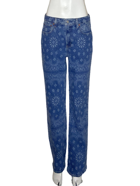 Pantalón Abercrombie & Fitch Jean Estampado Azul-Talla 28