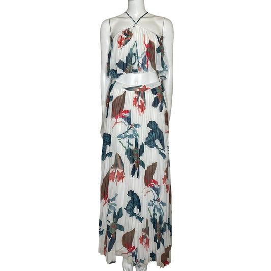 Set Luxxel Plisado Floral Blanco-Talla M