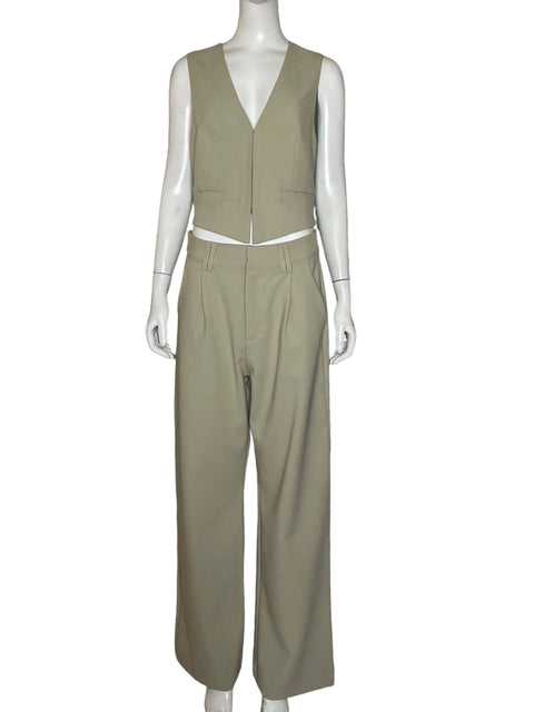Set Dissh Chaleco+Pantalón Beige-Talla 6