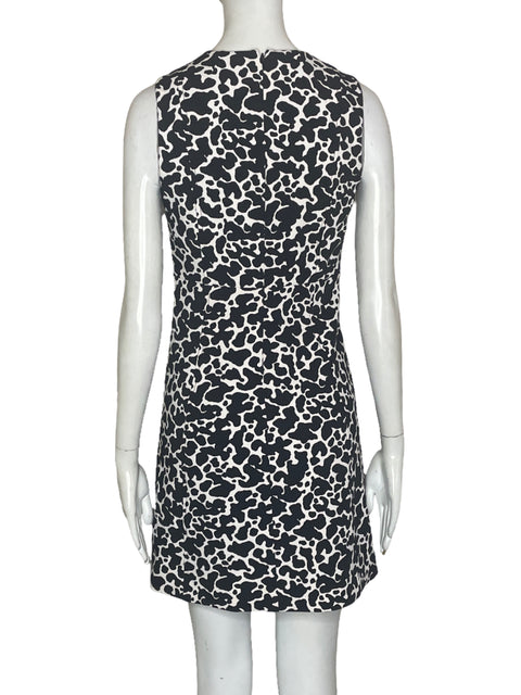 Vestido Michael Kors Midi Estampado Negro-Talla XXS