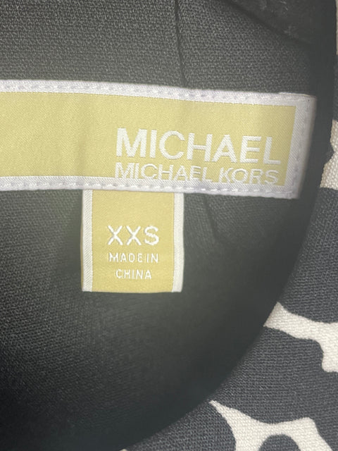 Vestido Michael Kors Midi Estampado Negro-Talla XXS