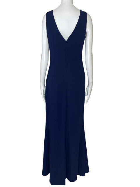 Vestido Woosea Drapeado Cuello V Azul-Talla M