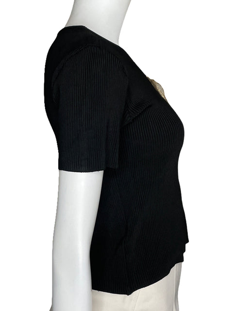 Sueter Renata Campos Acanaaldo Negro-Talla S