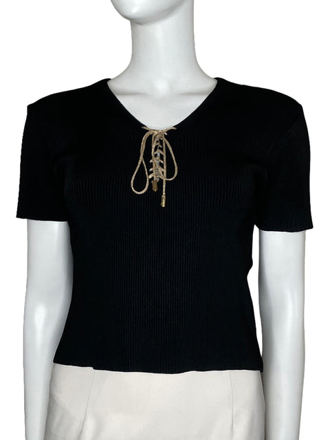 Sueter Renata Campos Acanaaldo Negro-Talla S