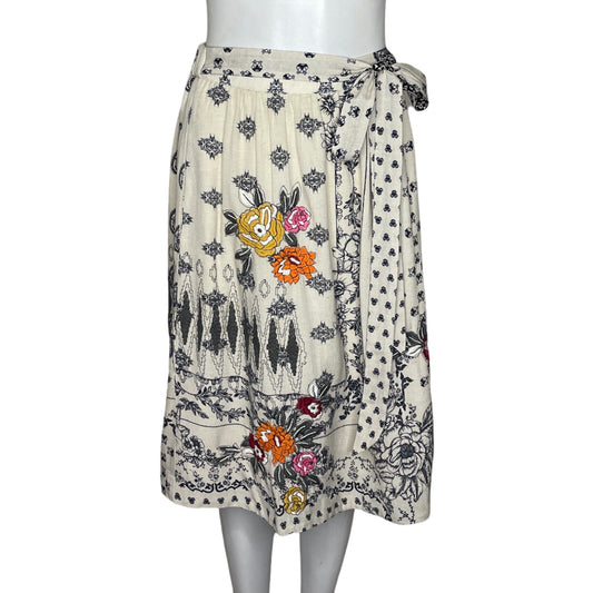 Falda Voneet Bahl Flores Beige-Talla M