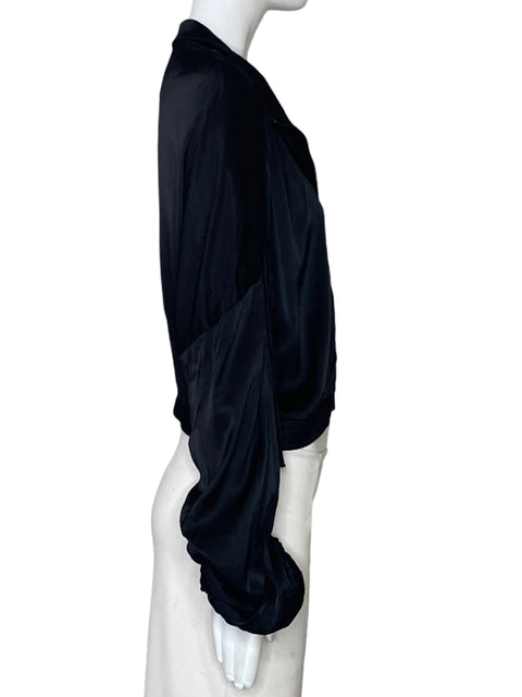 Chaqueta Zara Cropped Cremallera Negro-Talla XL