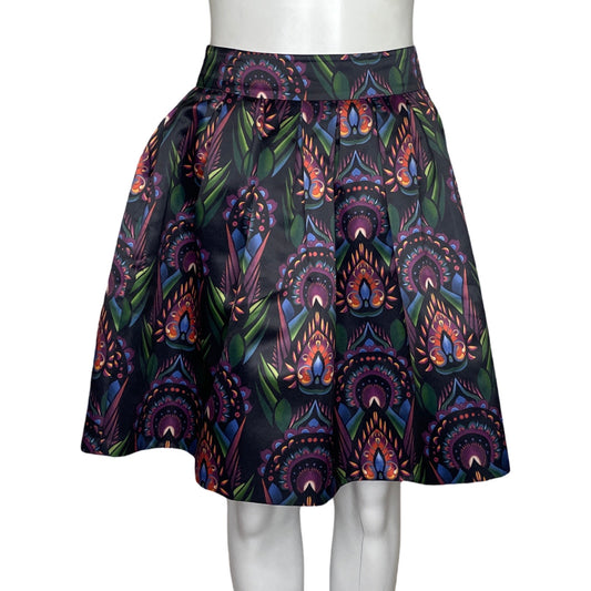 Falda Alice + Olivia Plizada Estampado Negro-Talla M
