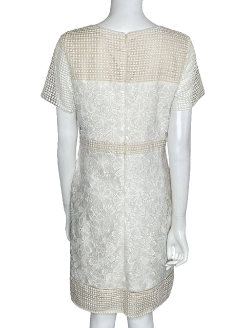 Vestido Donna Ricco Encaje Mini Blanco-Talla 12