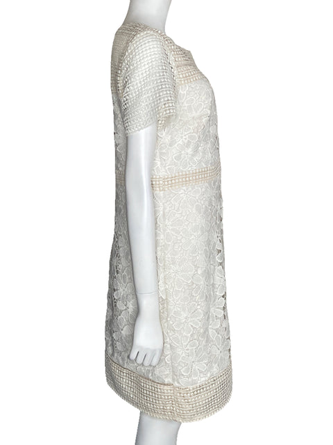 Vestido Donna Ricco Encaje Mini Blanco-Talla 12