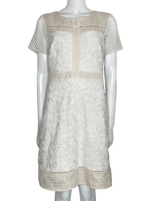 Vestido Donna Ricco Encaje Mini Blanco-Talla 12
