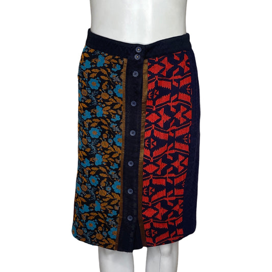 Falda Dolan Tejido Botones Marron-Talla S