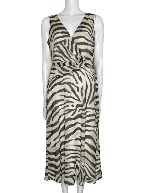 Vestido Ralph Lauren Midi Print Sin Beige-Talla 4