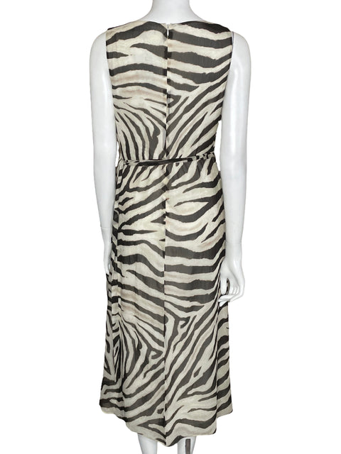 Vestido Ralph Lauren Midi Print Sin Beige-Talla 4