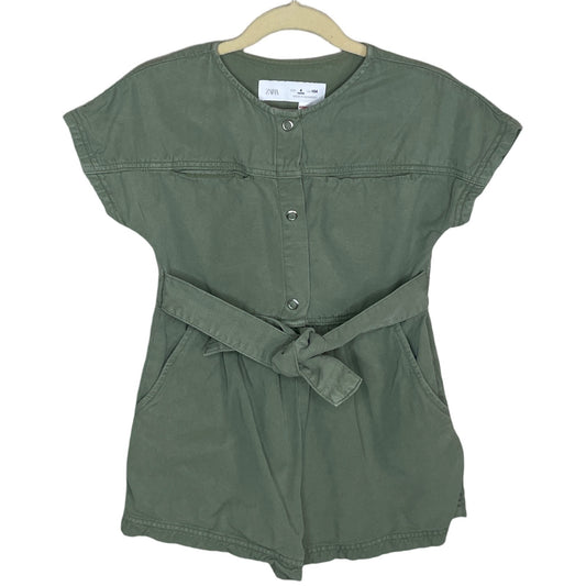 Romper Zara Bolsillos Verde-Talla 4Y