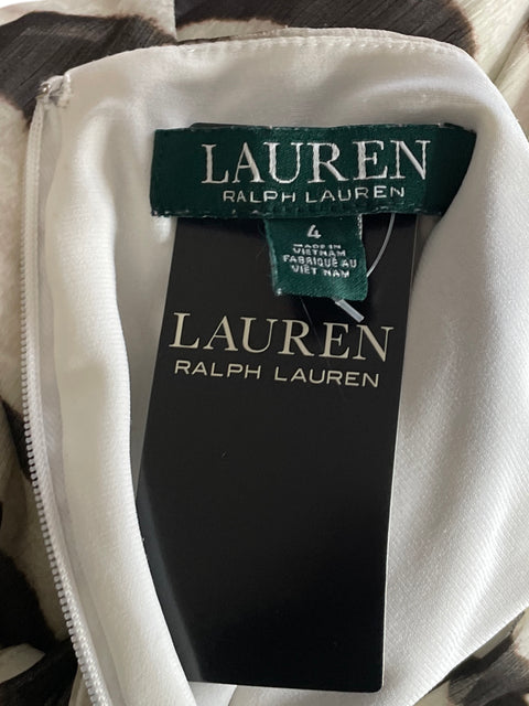 Vestido Ralph Lauren Midi Print Sin Beige-Talla 4