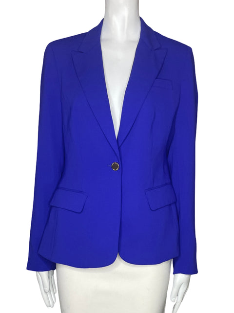 Blazer Ivanka Trump Bolsillo Boton Azul-Talla M