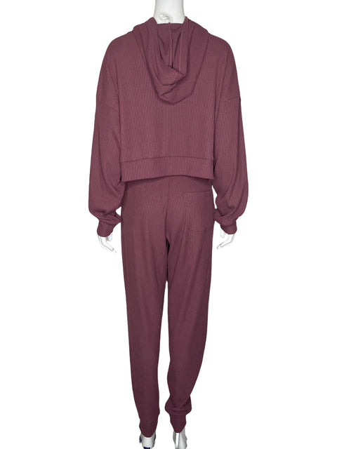 Set Alo Sweater Pantalón Rojo Vino-Talla M